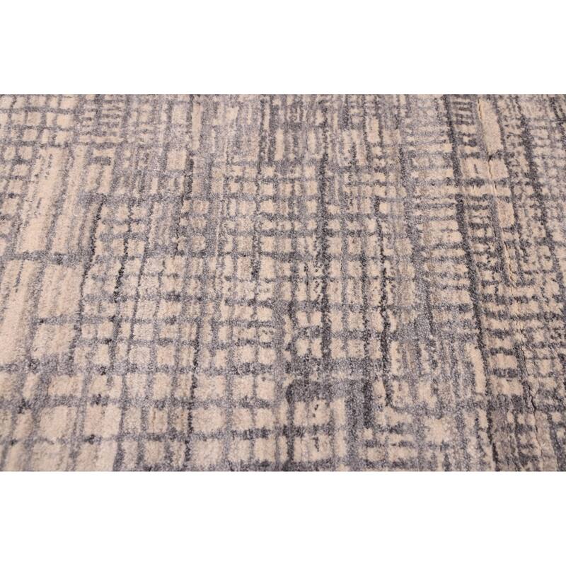 ECARPETGALLERY Hand Loomed Elysian Dark Grey Wool Rug - 8'2 x 9'9