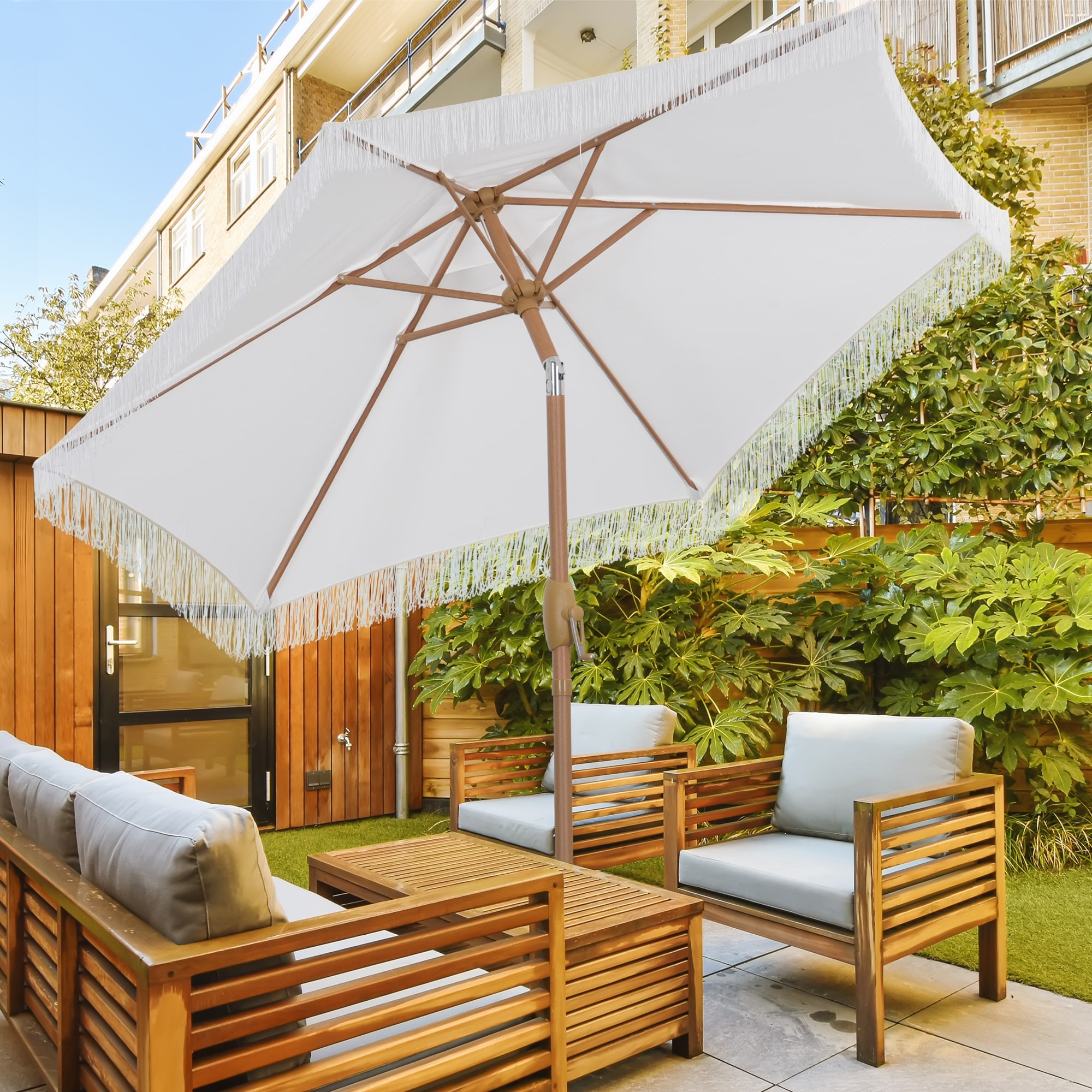 7ft tilting patio umbrella Tilt Solid 6 Lebolna Premium Patio Umbrella With