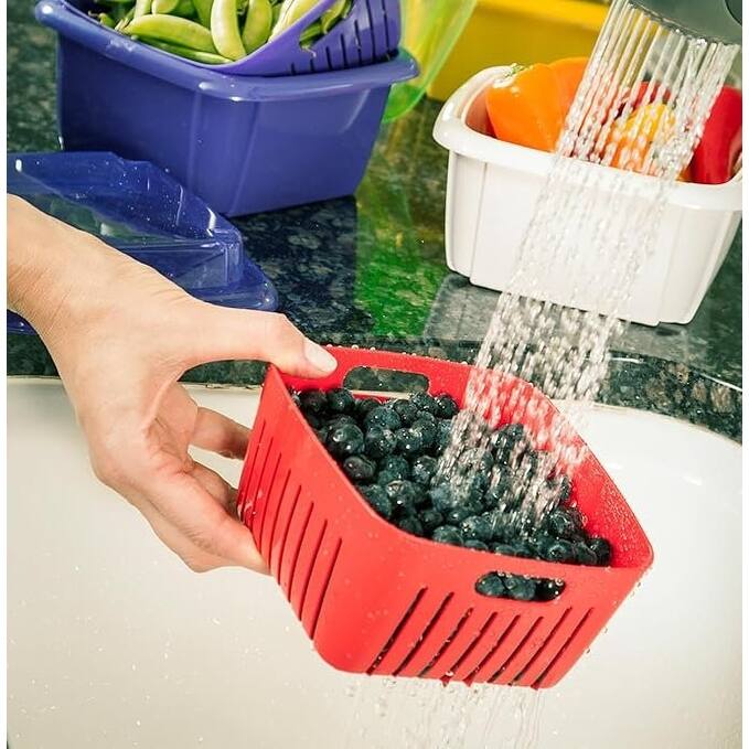 Hutzler 3-in-1 Berry Keeper Colander and Container, Keeps Berries Fresh Longer, 2 Pints
