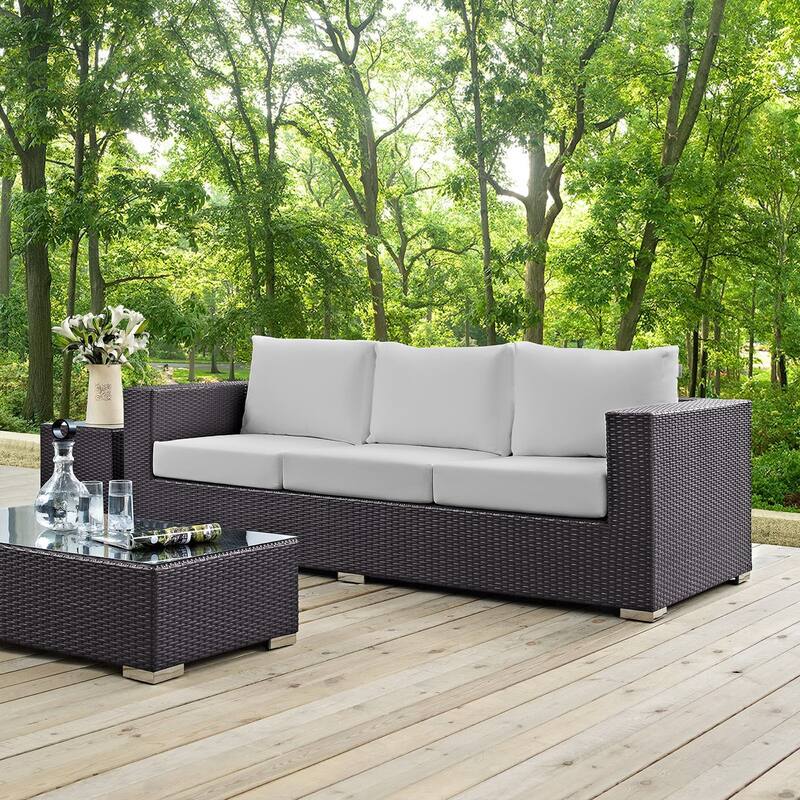 Convene Outdoor Patio Sofa - Espresso White