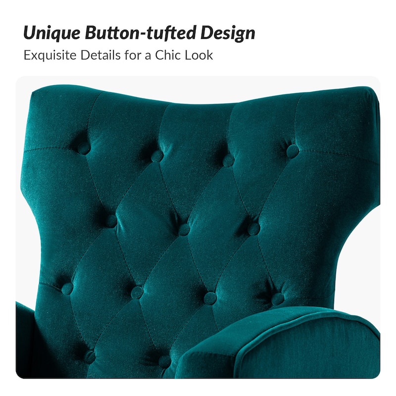 Abadiana Accent Tufted Chair with Metal Base by HULALA HOME
