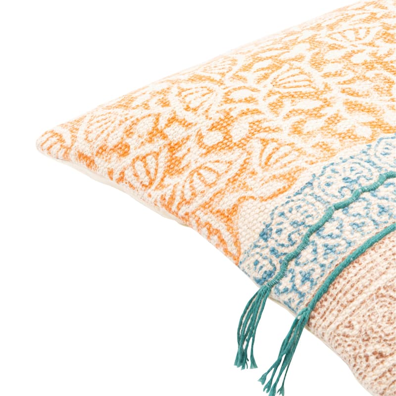 Teddie Bright Color Abstract Botanical Throw Pillow