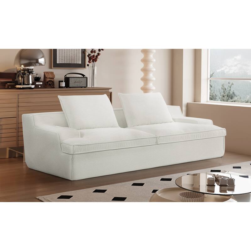 4 Seater Ergonomic Compressed Sofa Oversized Corduroy Couch