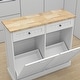 preview thumbnail 6 of 4, White Kitchen Trash Cabinet with 2 Drawers and 2 Compartment Tilt-Out