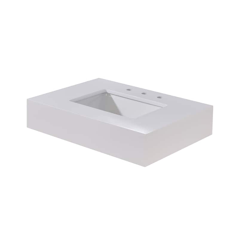 Altair Edolo Bathroom Vanity Countertop in Snow White Apron Finish Without Vanity