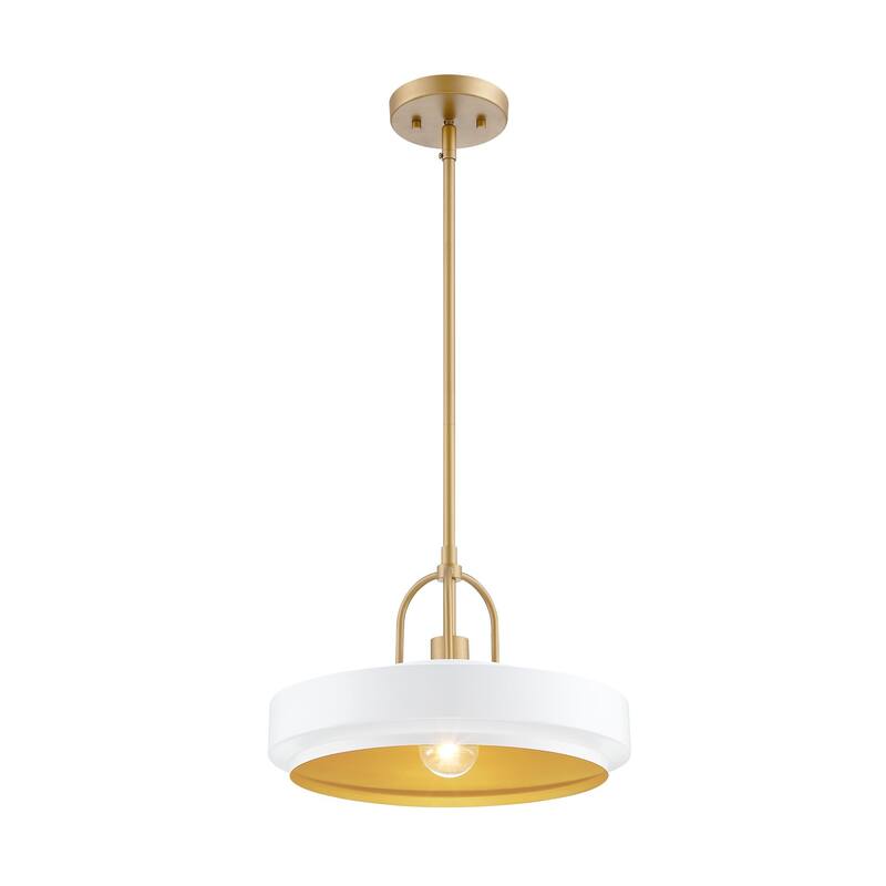 Odea 14 in. 1-Light Matte White Transitional Pendant Light