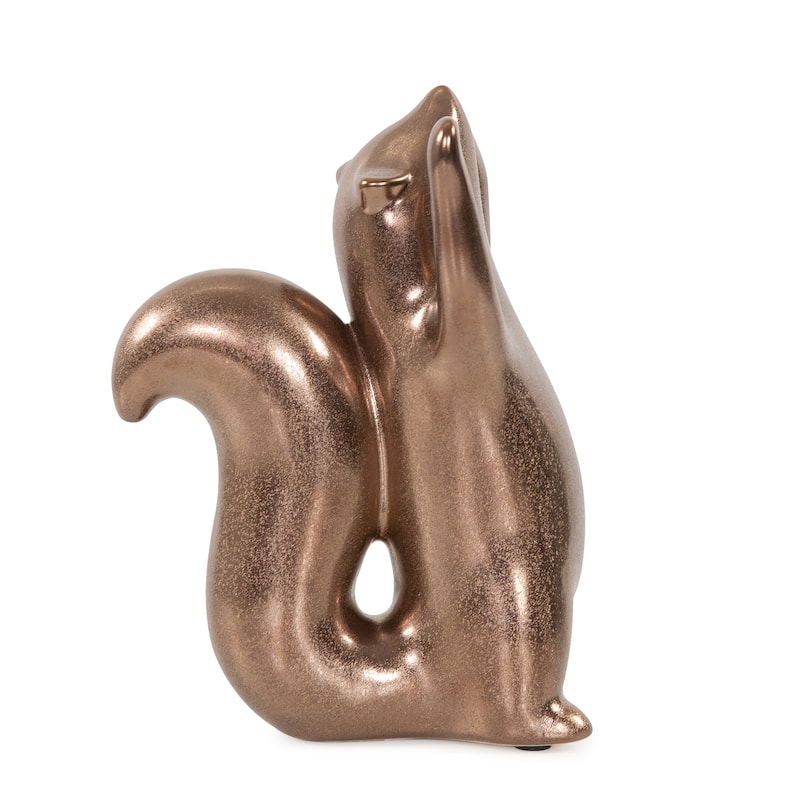 Allan Andrews Antique Brass Ceramic Chipmunk Sculpture - 7.25"H x 4.5"W