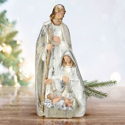 19.5" Paperstone Metallic Nativity Piece