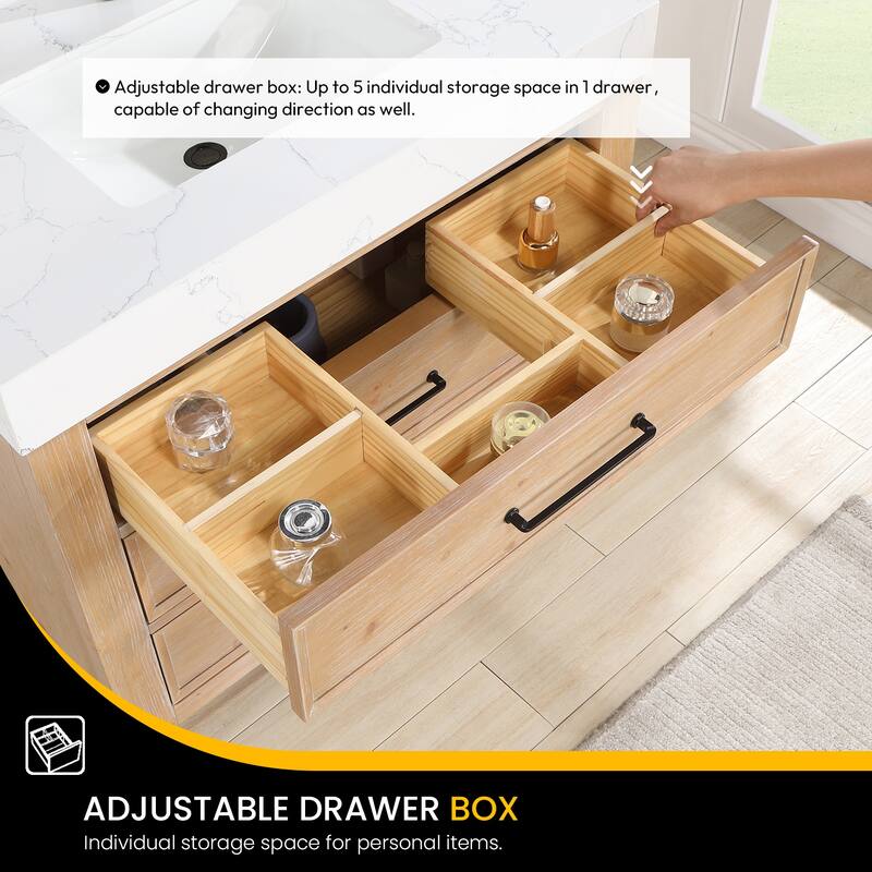 Leon 36 in. Single Bathroom Vanity with Composite Stone Top