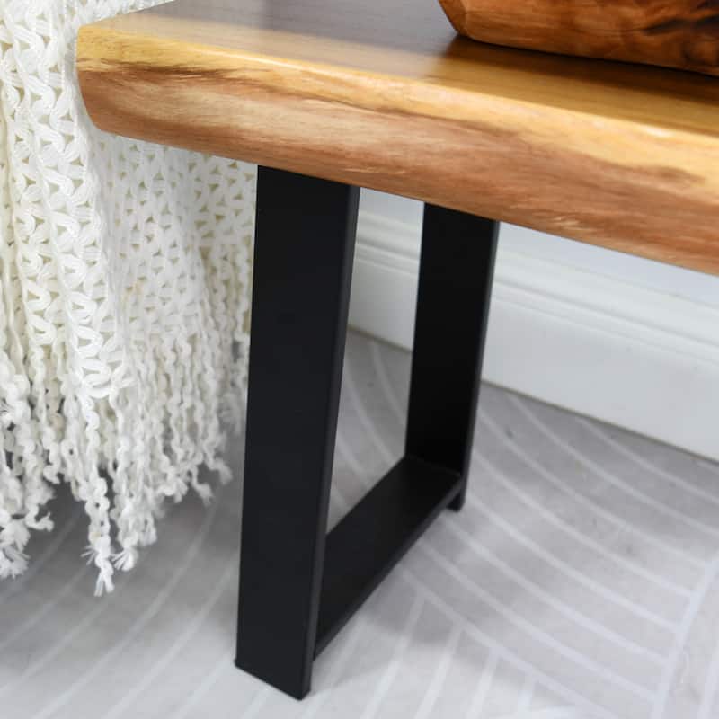 Natural Wood Rectangle Bench