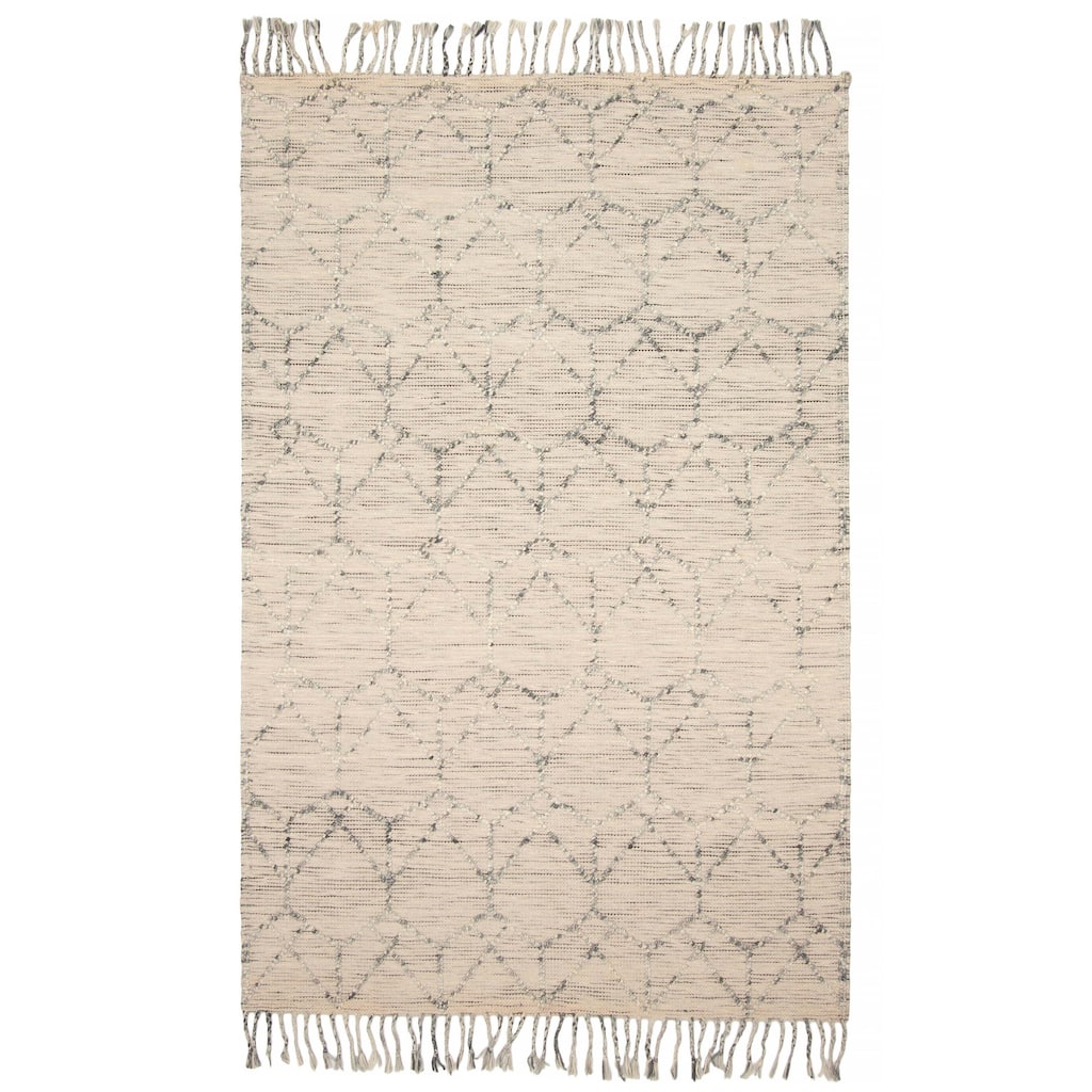 ECARPETGALLERY Braid weave Sienna Khaki Wool Rug - 5'1 x 7'11