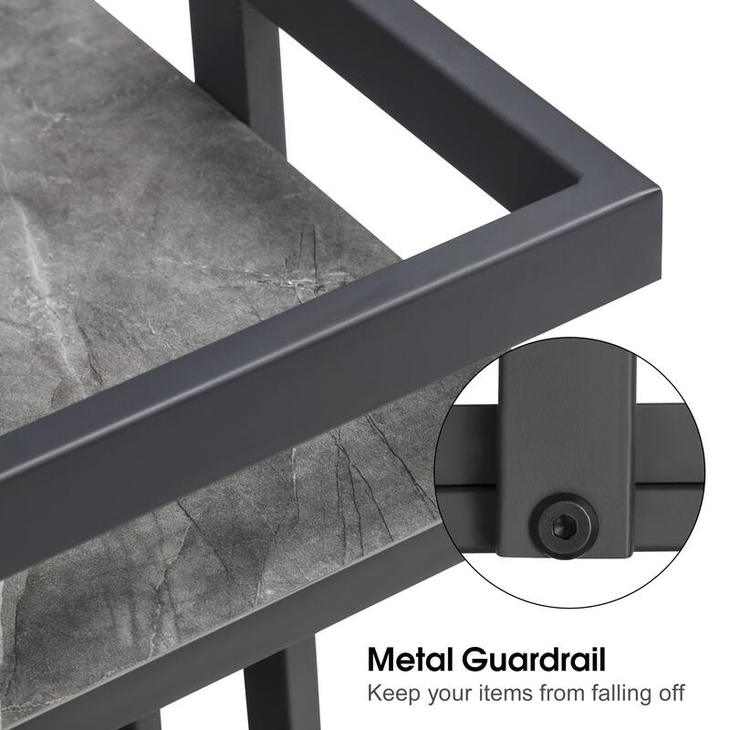 Modern Metal Storage 3-Tier Rolling Kitchen Utility Cart - 16.9" ( L ) x 13.0" ( W ) x 29.5" ( H )