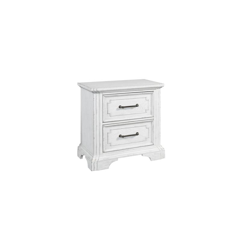 Clara 2-Drawer Nightstand, White Mist