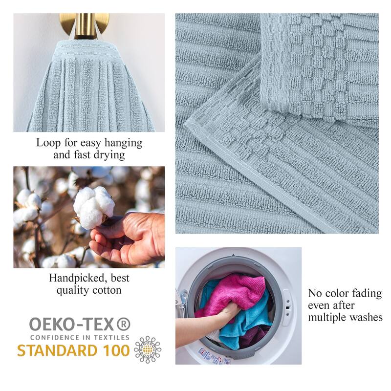 Superior Soho Ribbed Cotton Hand Towel Set of 4