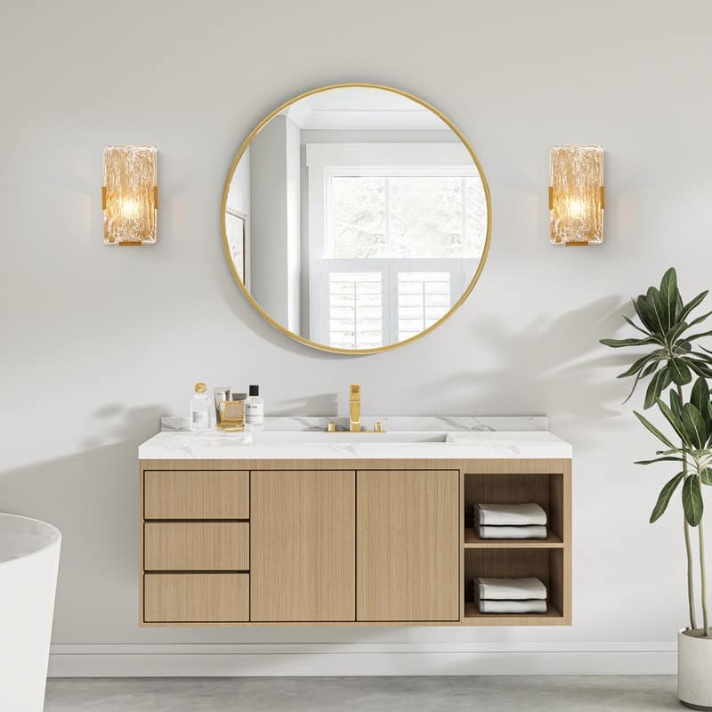 KAWOTI Glam 1- Light Wall Sconce with Textured Glass Shade