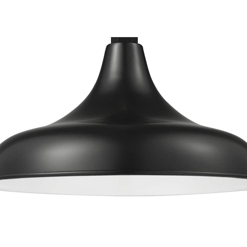 R Series 1-Light Modified Warehouse Shade Satin Black - Satin Black