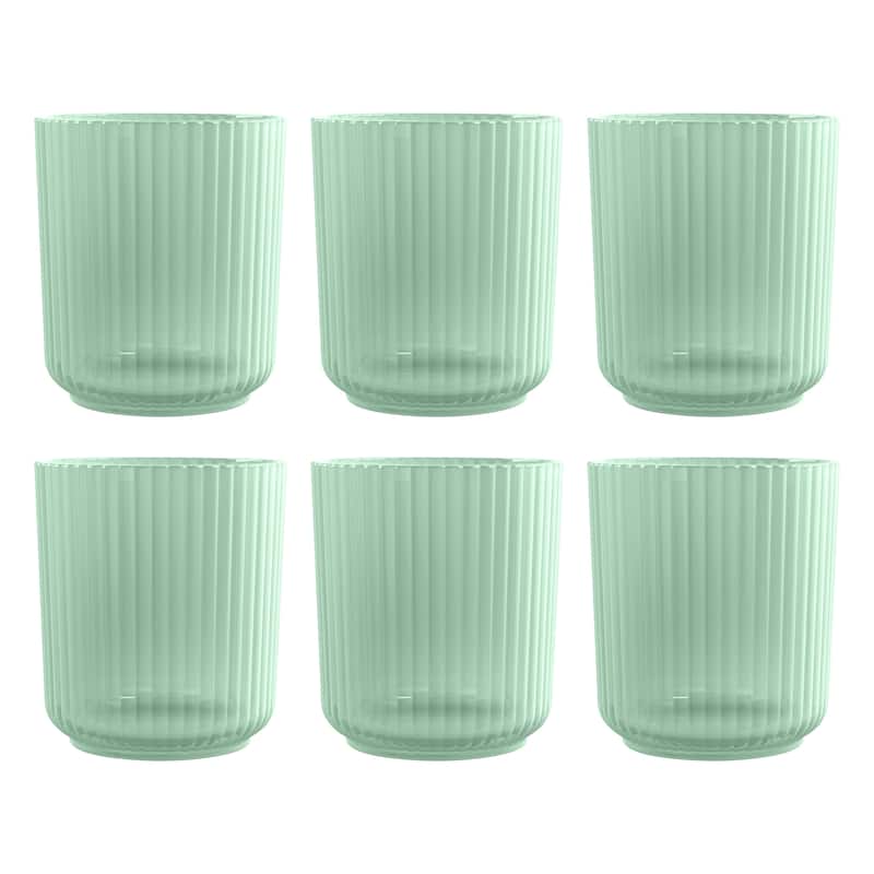 Abode Homewares Mesa PP Drinking Glass - 15 oz - Set of 6 - Green
