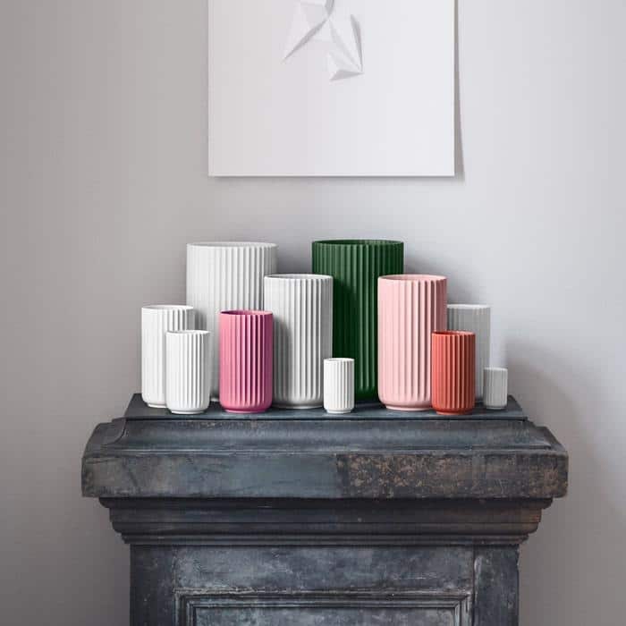 Lyngby Porcelæn Vase, Rose - H: 9.8"
