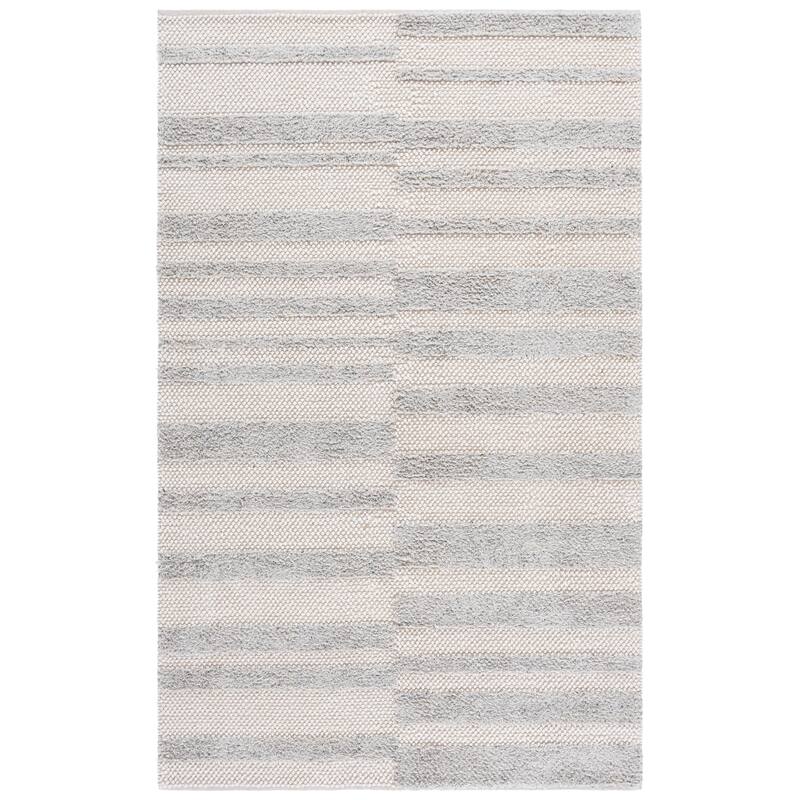 SAFAVIEH Handmade Natura Morane Wool Rug - Light Grey/Ivory - 6' Square