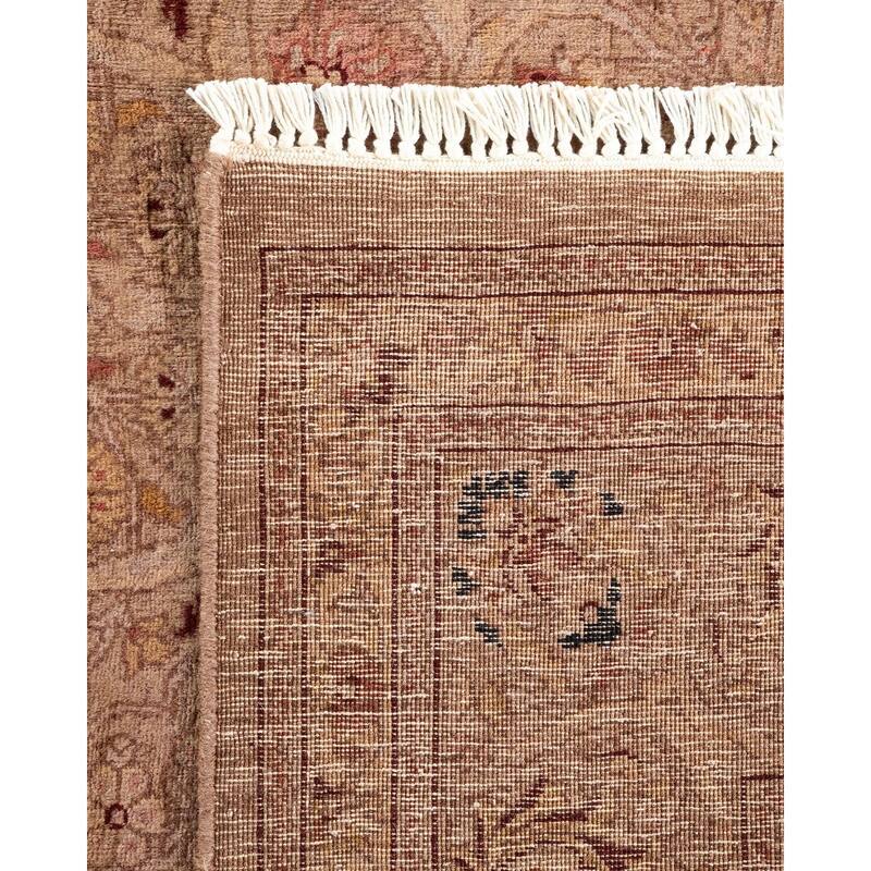 Overton Hand Knotted Wool Vintage Inspired Modern Contemporary Overdyed Beige Area Rug - 4' 1" x 6' 2"