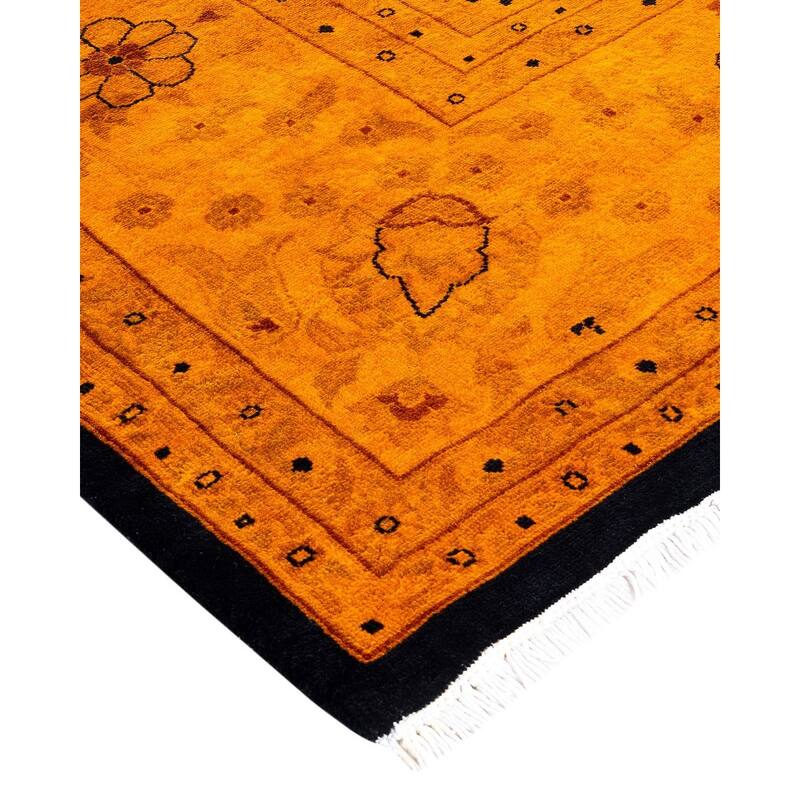 Overdyed, One-of-a-Kind Hand-Knotted Area Rug - Black - 9' 2" x 12' 3"