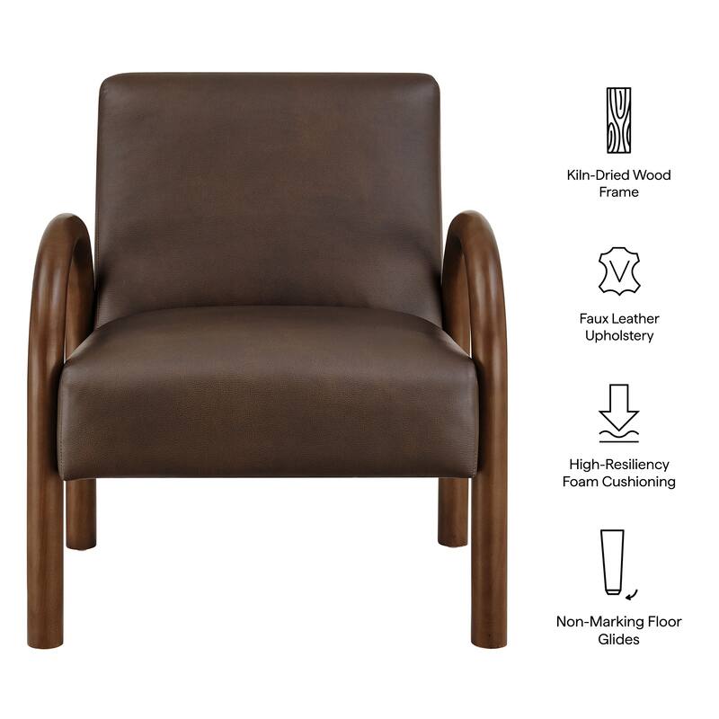 Lunet Faux Leather Upholstered Accent Chair