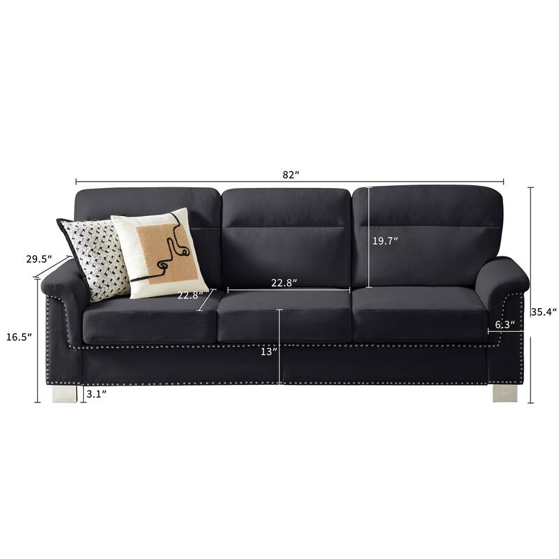 Modular Sectional Sofa, 102 Inch L Shaped Couch Set for Living Room, 3-Seater Comfy Cloud Couches with Ottoman, DIY Combination