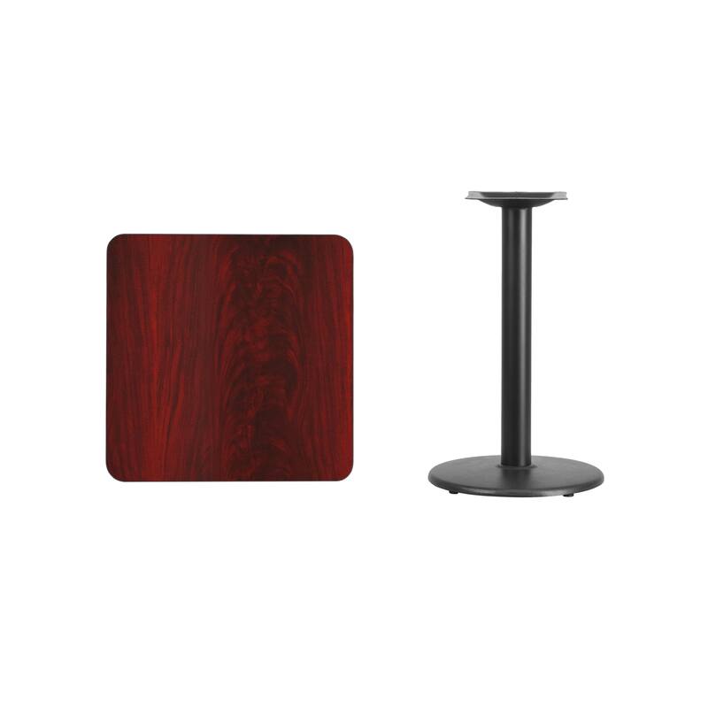 24'' Square Laminate Table Top with 18'' Round Table Height Base