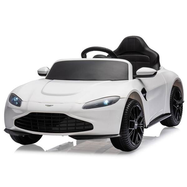 slide 2 of 35, 12V Kids Ride on Car Licensed Aston Martin Battery Powered Sports Car White