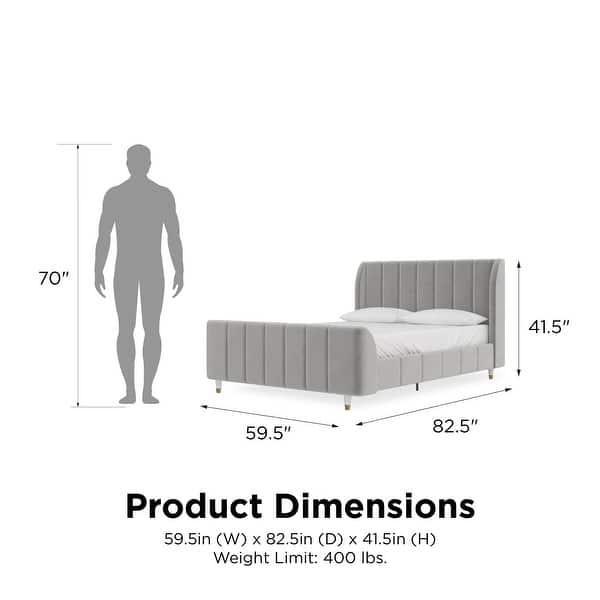 dimension image slide 1 of 2, Little Seeds Valentina Upholstered Bed Frame