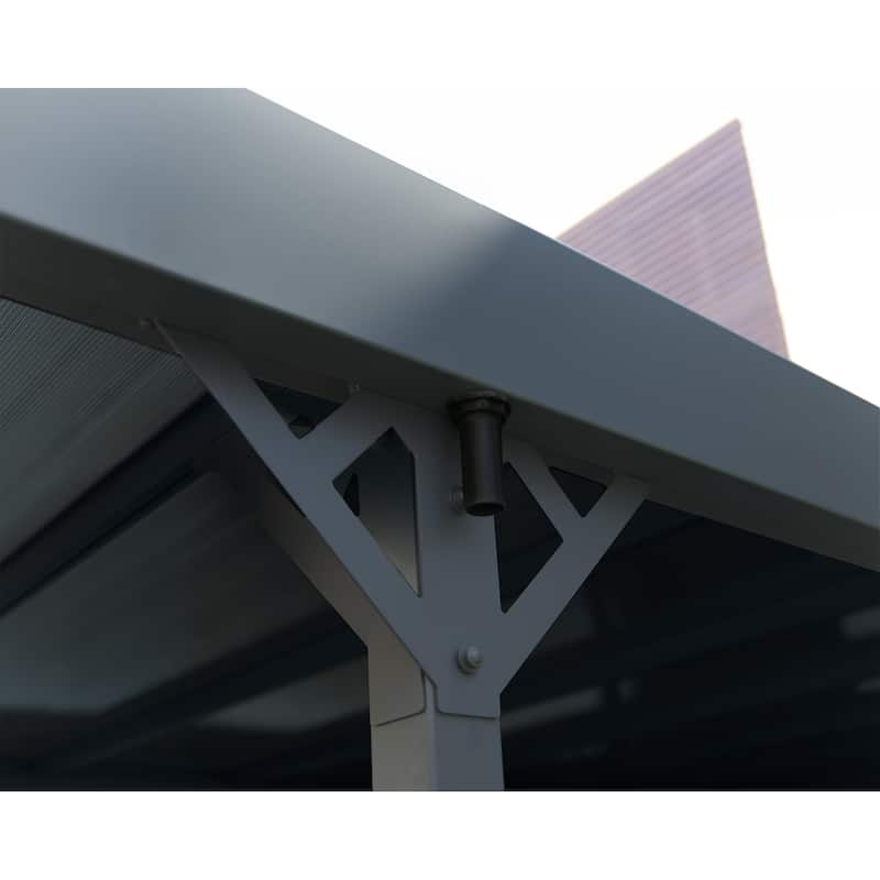 Palma 10 ft.x 16 ft. Carport Kit - Grey Structure & Twin Wall Panels - 10 ft.x 16 ft.