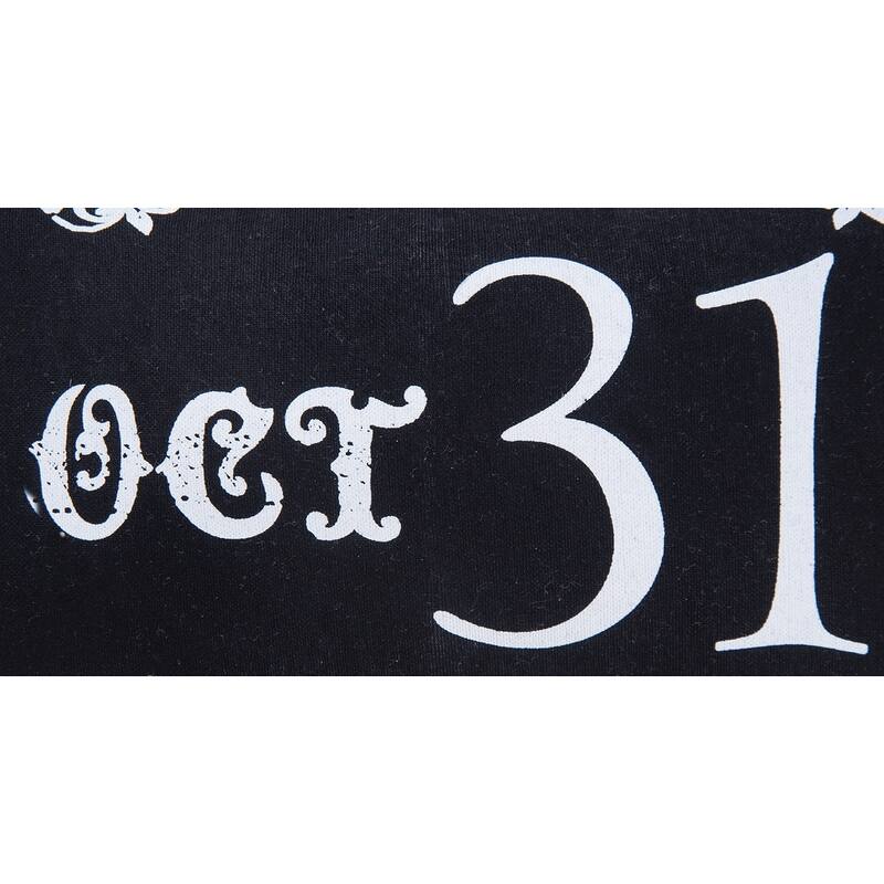 8" x 12" Goth Oct 31 Black Halloween Cotton Printed Petite Pillow