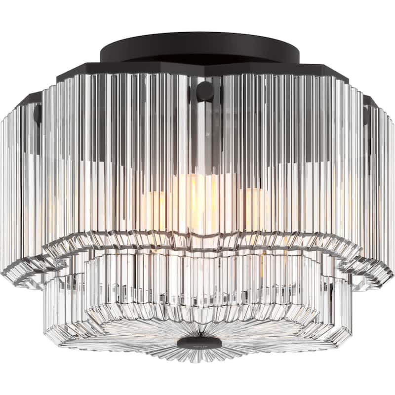 Kohler Lighting 31780-FM03 Occasion 3 Light 15" Wide Semi-Flush Drum - Matte Black