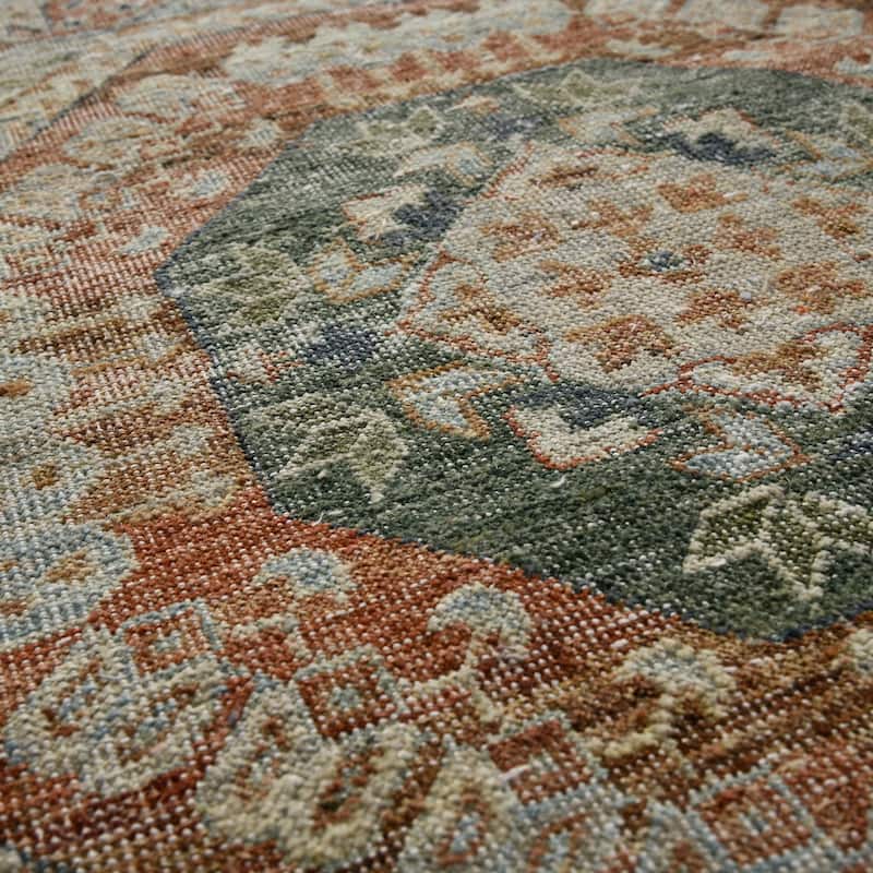 Milano Drev Traditional Medallion Hand-Knotted Area Rug