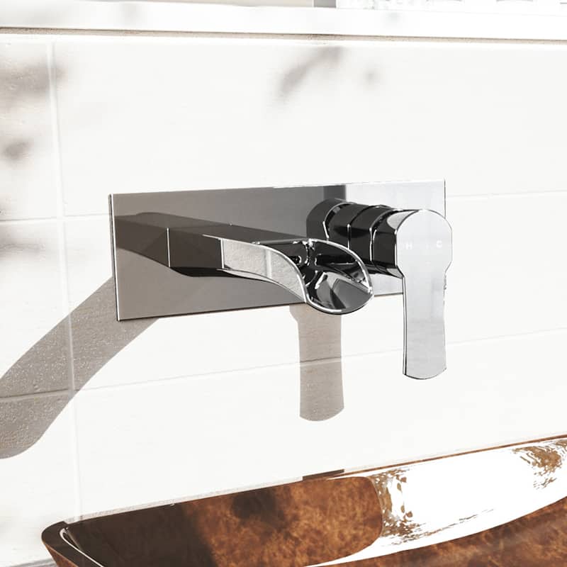 VIGO Cornelius 3" H Single Handle Wall Mount Bathroom Faucet