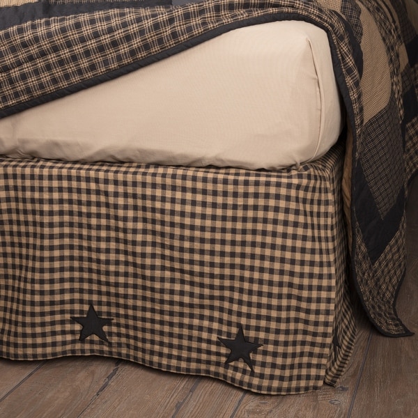 Black Check Star Bed Skirt Overstock 22906558