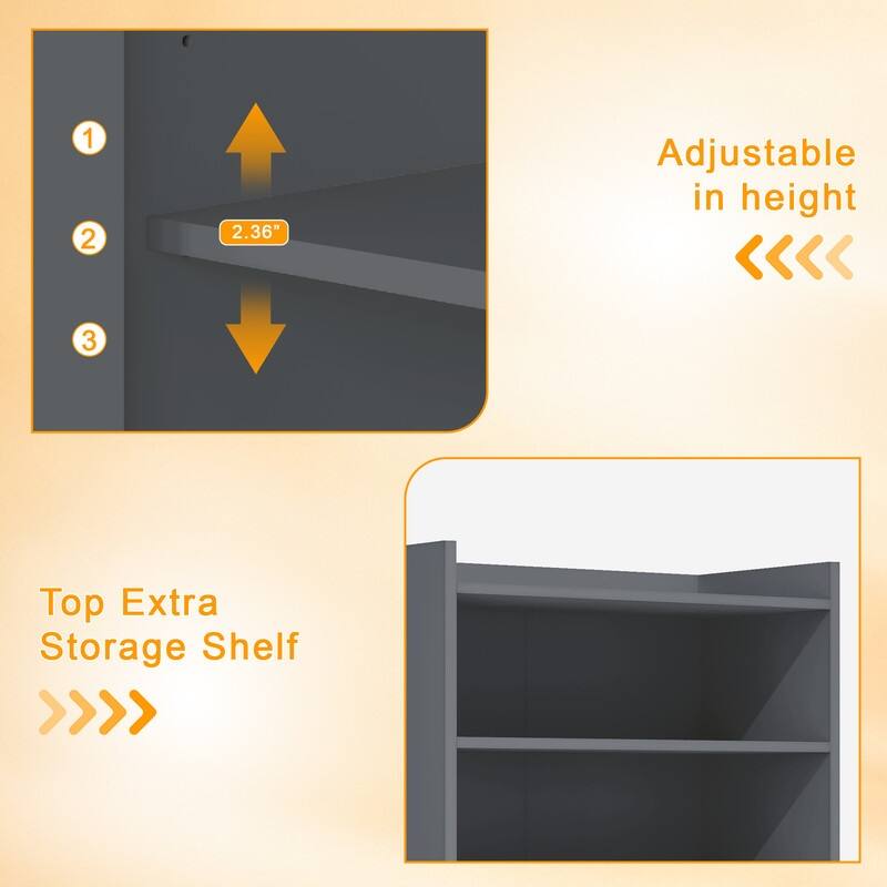 Spacious Kitchen Side Cabinet with Adjustable Shelves, Waterproof Finish & Magnetic Door Closures