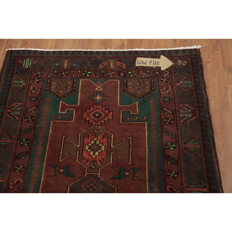 Hand Knotted Oriental 100% Wool Carpet Traditional Tribal Red Mahal Runner Rug - 10' 3'' X 3' 5''