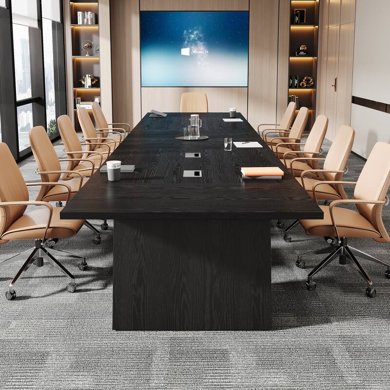 8FT Large Farmhouse Conference Table with Cable Management