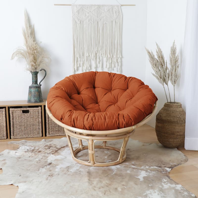 Sorra Home Sunbrella Indoor/Outdoor Round Papasan Cushion - 44 x 44 x 4 - Canvas Rust