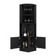 preview thumbnail 29 of 40, TUHOME Syrah Corner Bar Cabinet with 2-Doors and 8 Cubbies - N/A