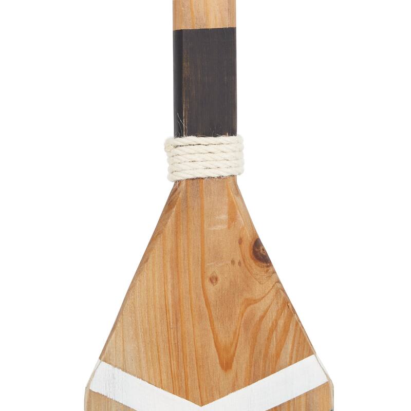 Wood Paddle Novelty Canoe Oar Home Wall Decor with Arrow Design and Rope Detail - White or Blue - Roche River Decor