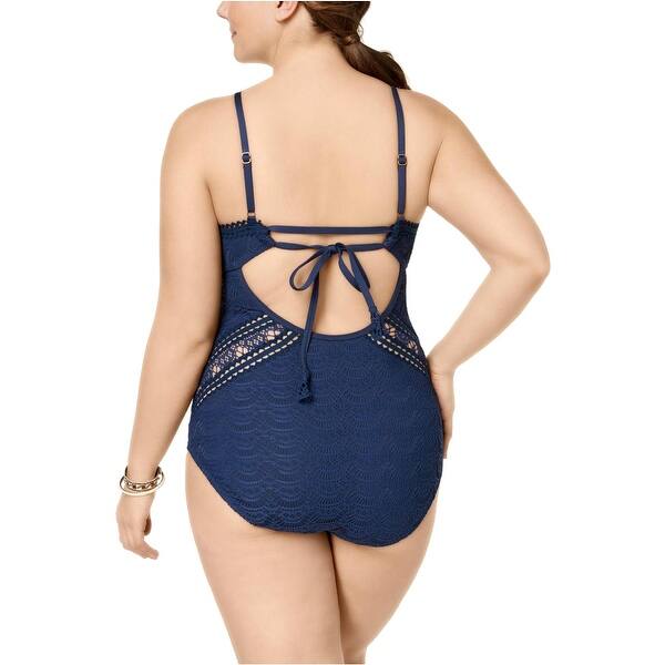 Shop Becca Etc Womens Plus Size Colorplay High Neck Crocheted One