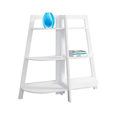 Modern 6-Shelf Bookshelf - White Etagere Bookcase for Living Room, Office, Bedroom - 51" Tall Storage Unit - 48