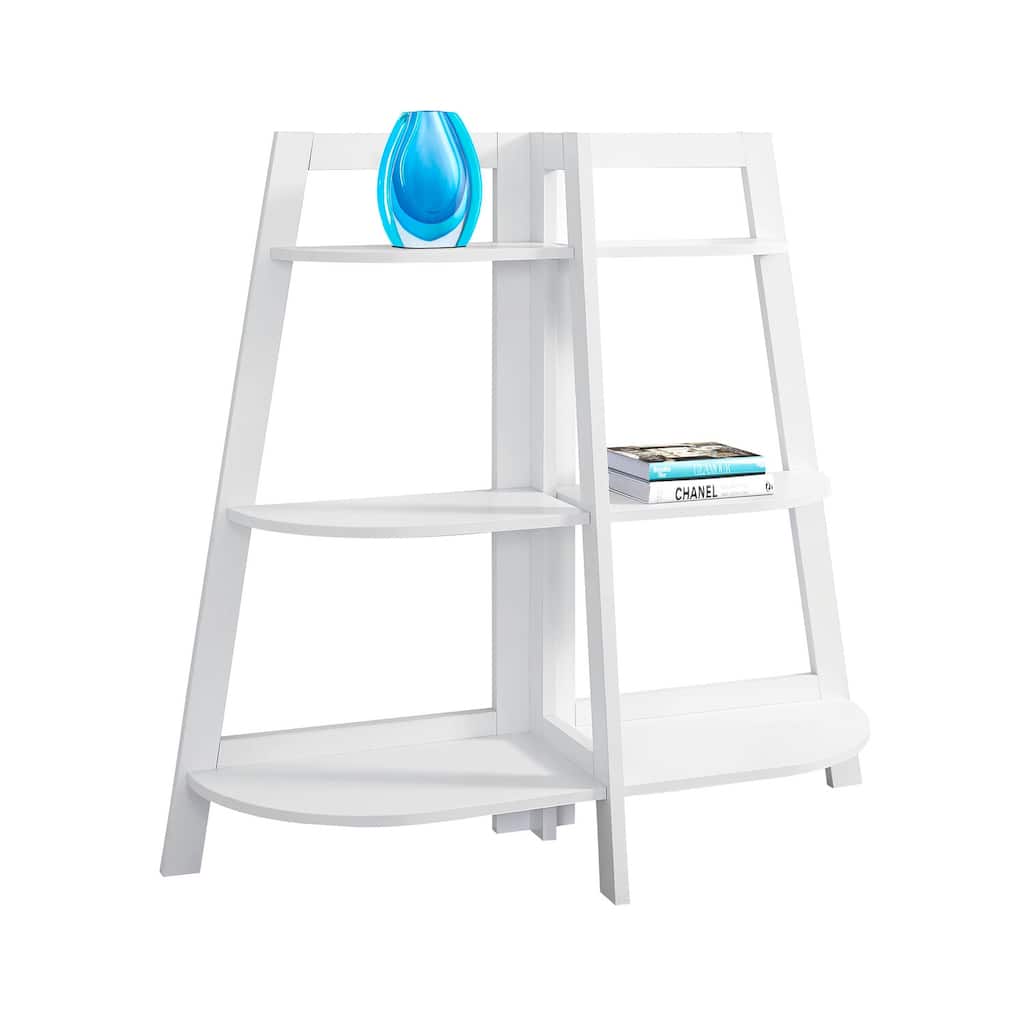Modern 6-Shelf Bookshelf - White Etagere Bookcase for Living Room, Office, Bedroom - 51" Tall Storage Unit - 48