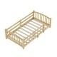 preview thumbnail 53 of 74, Montessori Solid Pine Floor Bed with Full-Length Safety Fence & Slatted Base by Harper&Bright Designs