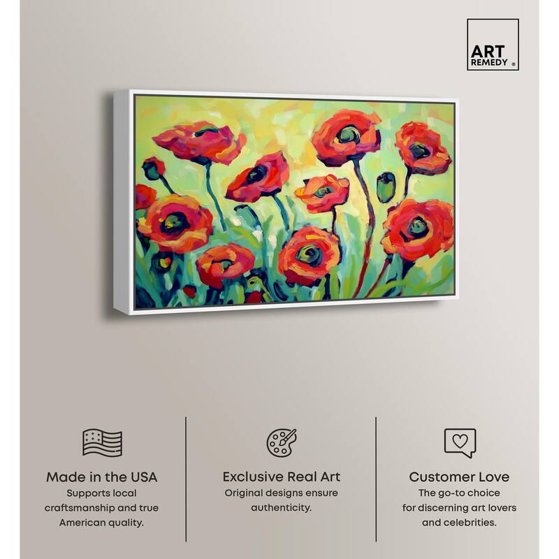 Red Poppy Field I Canvas by Art Remedy