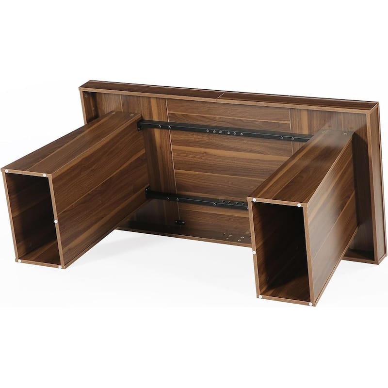 55" Executive Desk, Mid-Century Modern Wood Home Office Desk