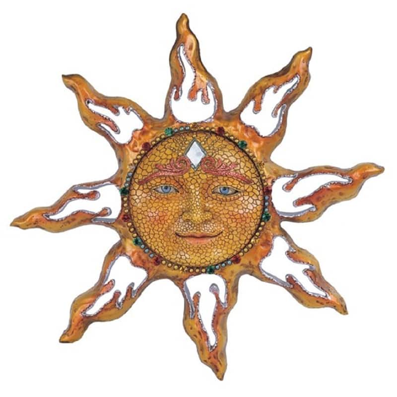 Q-Max 11"H Mosaic Sun Face Wall Decor Home Decoration
