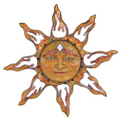 Q-Max 11"H Mosaic Sun Face Wall Decor Home Decoration